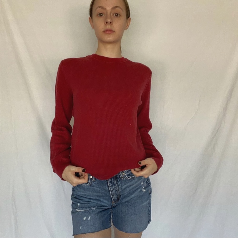 Vintage Red Crisscrossed Long Sleeve 🍒